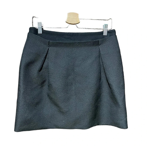 Valentino Roma Black Textured Wool Angora Mini Skirt Size 44‎ / US 8 - Picture 1 of 9